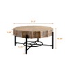 NicBex Retro Wooden Round Coffee Table with Metal Legs,Simple Wood Side Table,Center Table for Living Room - 4 of 4
