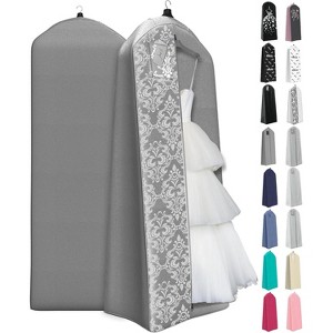 72" Wedding Dress Garment Bag, 20" Gusseted Cover for Puffy Bridal Gowns, Travel & Storage - 1 of 4