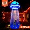 Joyfy 6/9/12 FT Tall Halloween Inflatable Outdoor Decoration, Inflatable Blue UFO with LEDs for Halloween Party Yard Garden Lawn Outside Decoration - 3 of 4