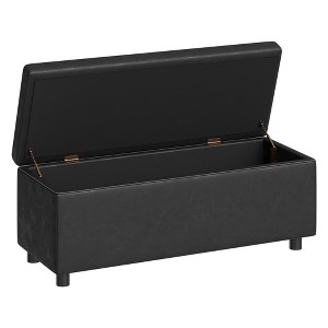 Storage Ottoman Bench, Mid-Century Modern Entryway Bedroom Bench - 1 of 4