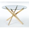 NicBex Minimalist Round Glass Dining Table with Cross Metal Legs,Modern Kitchen Table Bar Table,Dining Room Furniture - 3 of 4