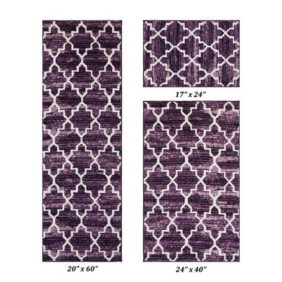 Savio Collection 100% Micro Polyester 3 Piece Bath Rug Set - Better Trends