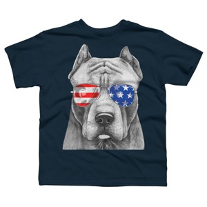 Boy's Design By Humans American Pitbull With Sunglasses By T-Shirt - 1 of 2