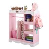 Angel Sar Pink Bunny Ear Kids Wardrobe with Mirror, 3-Tier Storage Shelves & Clothes Rod, Children's Closet for Girls Room - 2 of 4