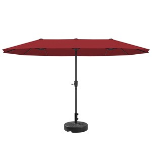 Ainfox 13ft Outdoor Patio Umbrella With Umbrella Base Double-sided Deck Pool Umbrella with 1.5 Inch Pole, Fade Resistant  for Porch, Market, Backyard - 1 of 4