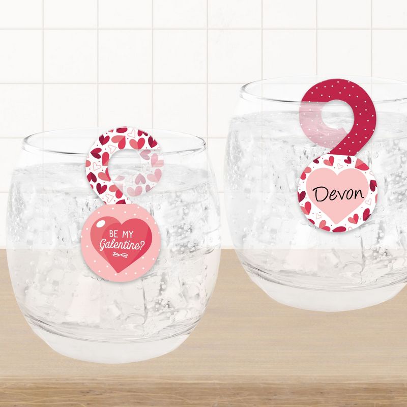 Big Dot of Happiness Happy Galentine's Day - Valentine's Day Party Paper Beverage Markers for Glasses - Drink Tags - Set of 24, 4 of 10