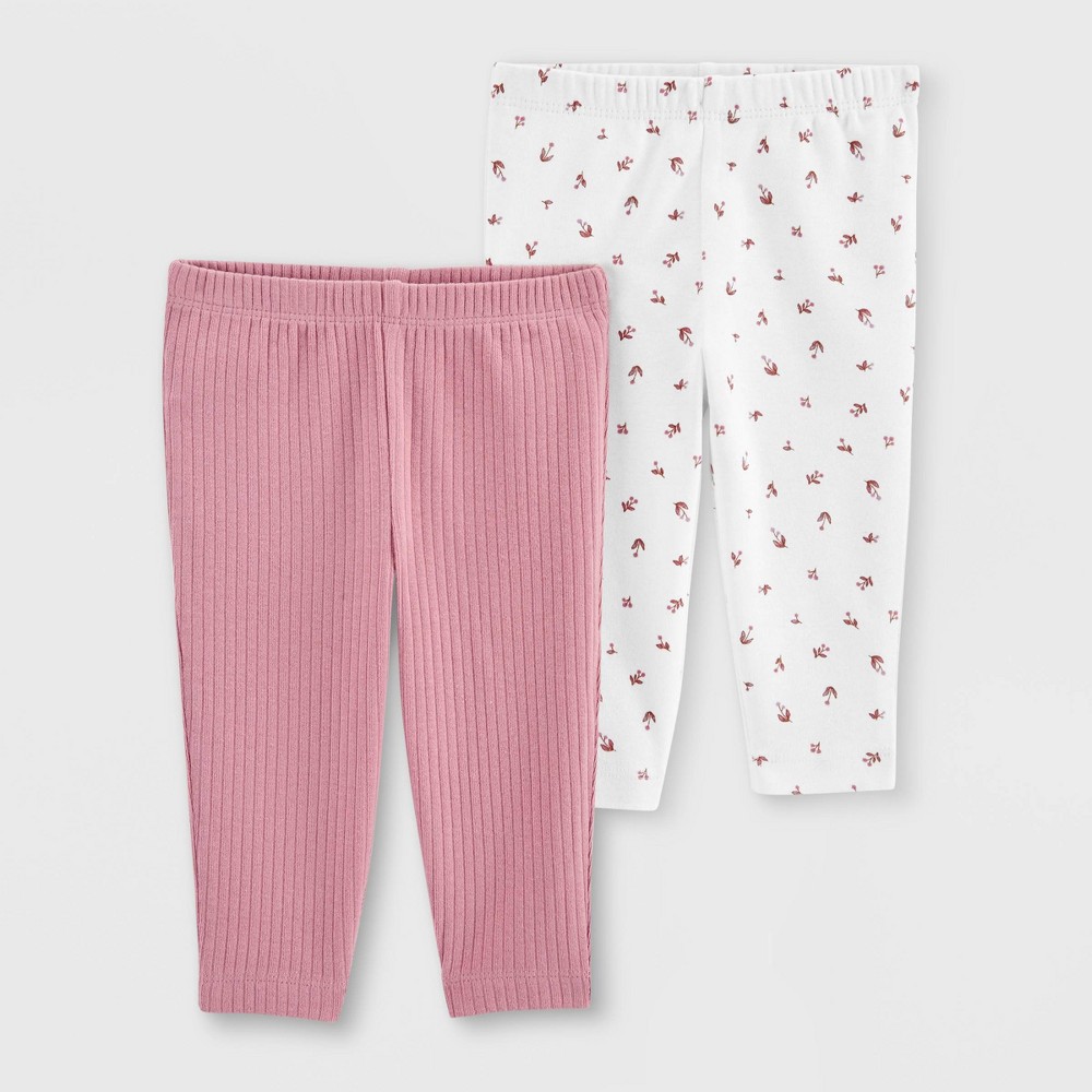 Carter's Just One You® Baby 2pk Pants - Pink/White 6M