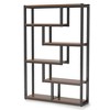 Resenkos Bookshelf, Bookcase Standing Shelf Unts,6-Tier Bookshelf, 69" Industrial Etagere Bookcase with Staggered Shelves,Walnut Brown - 4 of 4