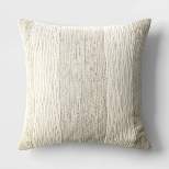 Oversized Chunky Textured Cotton Blend Striped Square Throw Pillow Beige - Threshold™