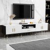 71'' Modern TV Stand for TVs up to 80'',Entertainment Center with 2 Cabinets,Open Compartments for Living Room-The Pop Home - 2 of 4