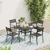 MOEPISY Set of 2 Metal Outdoor Stacking Dining Armchair Black - 3 of 4