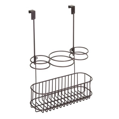 Venetian Bronze mDesign Bathroom Countertop Storage Organizer Basket for Hair Dryer Curling Wands Flat Irons 