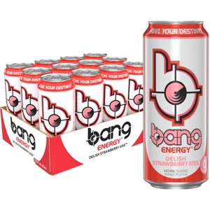 Bang Energy, Delish Strawberry Kiss - 16 Fl Oz Can (Pack of 12) - 1 of 4