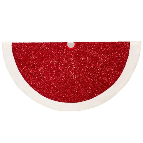 Kurt Adler 54-inch Red Sequins With White Border Tree Skirt : Target