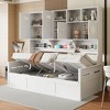 Twin/Full Size Wooden Daybed with All-in-One Storage Cabinet, Open Shelves and Under-bed Storage Space, White/Gray-ModernLuxe - 2 of 4
