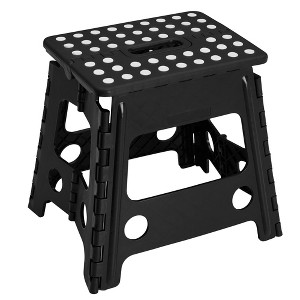 VECELO Folding Step Stool 11/13 in. Non-Slip Surface Portable Foldable 1 Step Stool with Carry Handle, Heavy Duty Stool Blue/Black/Pink/Khaki - 1 of 4