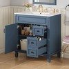 30" Bathroom Vanity with Ceramic Basin, Bathroom Storage Cabinet with 2 Drawers & Adjustable Shelf - ModernLuxe - 2 of 4