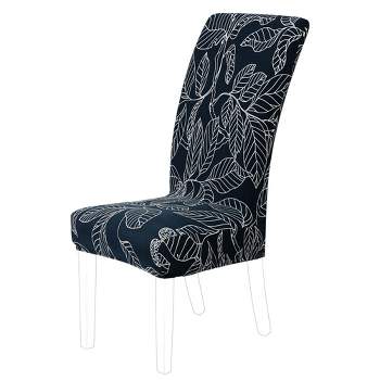 Removable Elastic Stretch Slipcovers Short Dining Room Chair Seat Cover Blue Medium