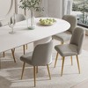 Wooakway 2 Beige/Gray Dining Chairs Metal Legs Slanted Back Wide Seat 23" x 32" for Living Dining Room - 3 of 4