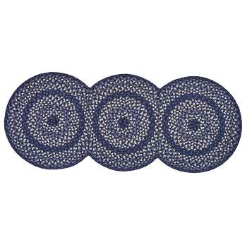 Park Designs Blue and Stone Braided Rug Runner 2'6"x6'