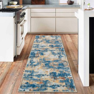 Area Rug Living Room Rug: Washable Modern Abstract Soft Thin Rug Indoor Floor No Slip Stain Resistant Carpet - 1 of 4
