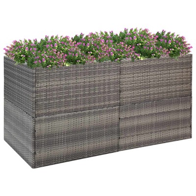 vidaXL Garden Raised Bed PP Anthracite 16.9"x16.9"x13.8"