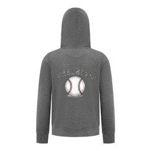 Everyday Kids Baseball Boys Zip Up Hoodie – Classic Sketch Baseball Sweatshirt - 1 of 4