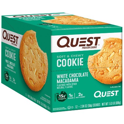 Quest Nutrition White Macadamia Nut Cookies - Chocolate - 12ct : Target
