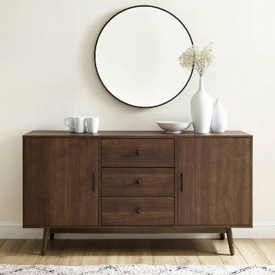 Lucas Walnut Mid-Century Modern Sideboard with Drawers