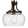 Kristov Bronze Mini Pendant 10 1/2" Wide Farmhouse Industrial Rustic Curved Clear Glass Shade for Dining Room Living House Home Foyer Kitchen Island - 3 of 4