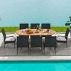 Tangkula 9 PCS Acacia Wood Table & 8 Patio Wicker Armchairs Patio Rattan Dining Set - 3 of 4