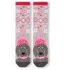 Memoi Women's Foot Pet Fair Isle Dog Crew Socks Light Gray Heather One Size - 3 of 3