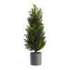 Gulches Series  Green Shatterproof Real Touch Pine Tree in Pot Christmas Ornament - 2 of 4