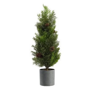 Cesicia 24" Artificial Christmas Pine Tree In Pot - 1 of 4