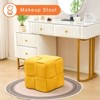 KTMBDW Square Ottoman Foot Stool, Corduroy Vanity Chair Bench with Padded Woven Footrest for Entryway, Living Room, Bedroom, Hallway - 3 of 4