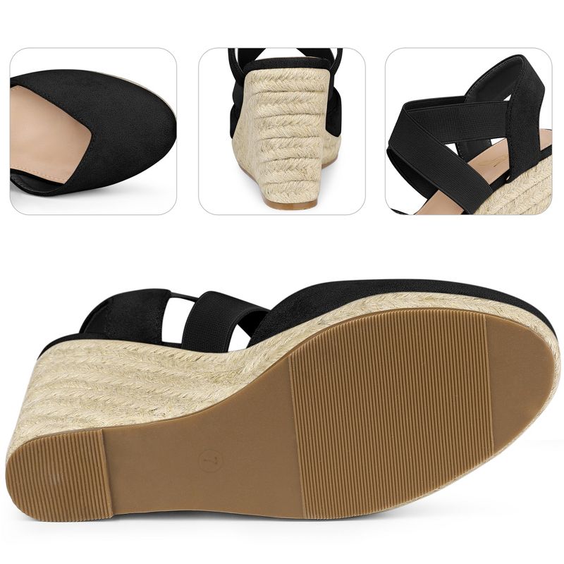 Perphy Women Platform Closed Toe Espadrille Wedge Heel Sandals, 3 of 7
