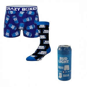 Mens Crazy Boxers Bud Light Can Boxer Briefs and Socks in Beer Can - 1 of 4