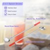 Unique Bargains Stainless Steel Long Handle Reusable Drinking Spoon Straws with Silicone Tips 4 Pcs - 3 of 4
