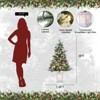 3 Ft Pre-Lit Artificial Christmas Trees w/Potted Base, Snow Flocked Small Xmas Tree w/78 Warm Lights 8 Modes, w/Battery Operated Timer Function - 2 of 4