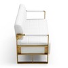 GDFStudio Olive Faux Leather Upholstered Tufted 57.9" Loveseat with Golden Metal Arms - 4 of 4