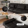 UNISOAR Sofa Bed Convertible 70 inch Solid Wood Couch for Living Room, Water-Resistant Fabric, 2 Cushions,Dark Grey/Brown/Light Grey/Black/Blue - 4 of 4
