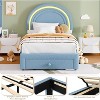 Twin Upholstered LED Bed Frame with Storage Drawer and Rainbow Headboard - 3 of 4