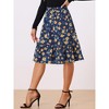 INSPIRE CHIC Women's Ruffle Hem Elastic Waist Flowy A-Line Swing Floral Midi Skirt - 3 of 4