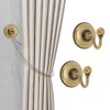 Unique Bargains Curtain Holdbacks Wall Hooks Zinc Alloy 2.36"x1.89" 1 Pair - 2 of 4