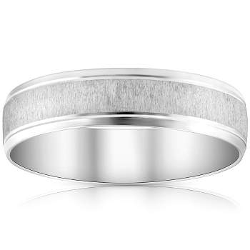 Pompeii3 Mens 6mm 14K White Gold Comfort Fit Wedding Band Ring