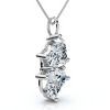 Pompeii3 4Ct Certified Toi Et Moi Heart Shape Pendant 14k Gold Necklace Lab Created - 3 of 4