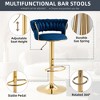 MOONMISS 2PC/SET Swivel Bar Stools Adjustable Counter Height Chairs with Footrest for Kitchen, Dining Room - 2 of 4