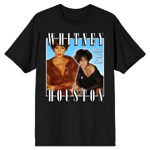 Whitney Houston Painting Crew Neck Short Sleeve Men's Black T-shirt - 1 of 3