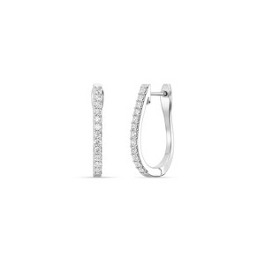 Gilded 1/4 to 2 Carat Total Weight Lab-Grown Diamond Prong Set Hoop Earrings in 925 Sterling Silver and 14KT Yellow Gold Plated Silver, Hinged Closure - 1 of 4