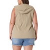 Agnes Orinda Women's Plus Size Utility Sleeveless Anorak Cargo Drawstring Fashion Vests - 4 of 4